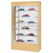 Quality Sliding Door Glass And Wood Display For Toys, Scale Model Car Show Case Display Glass